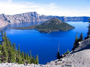 Crater Lake is one of the many treasures of Ashland, Oregon Blue speaker icon symbolizing sound or volume.
