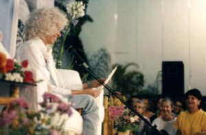 Open Meeting with Gangaji and seekers of truth Blue speaker icon symbolizing sound or volume.